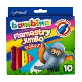 Flamastry  JUMBO trójkątne 10 kolorów Bambino
