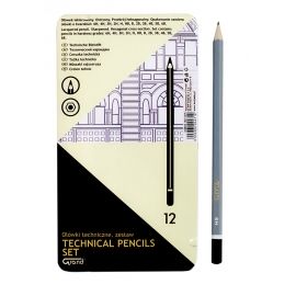 Ołówki techniczne GRAND zestaw 12 sztuk