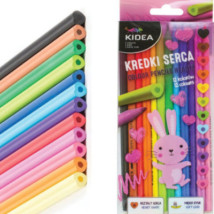 Kredki ołówkowe w kształcie serca 12 kolorów Kidea