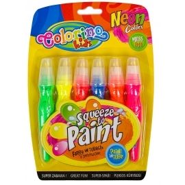 Farby Colorino Kids Neon w tubach z pędzlem 6 kol.