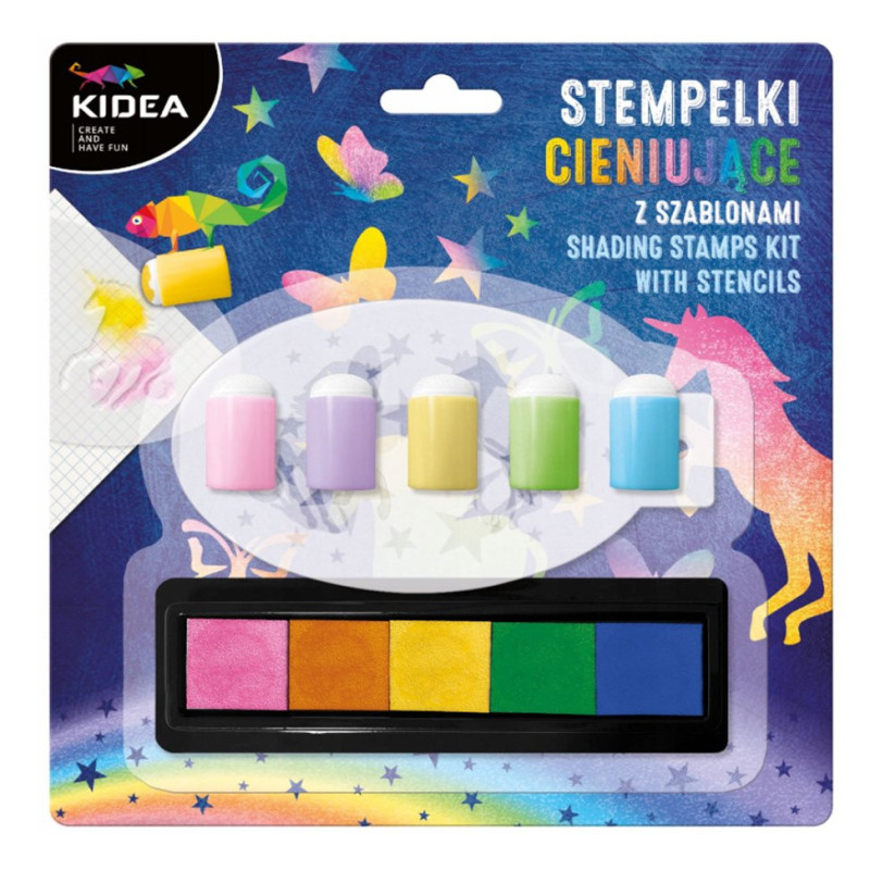 Stempelki cieniuące z szablonami Kidea