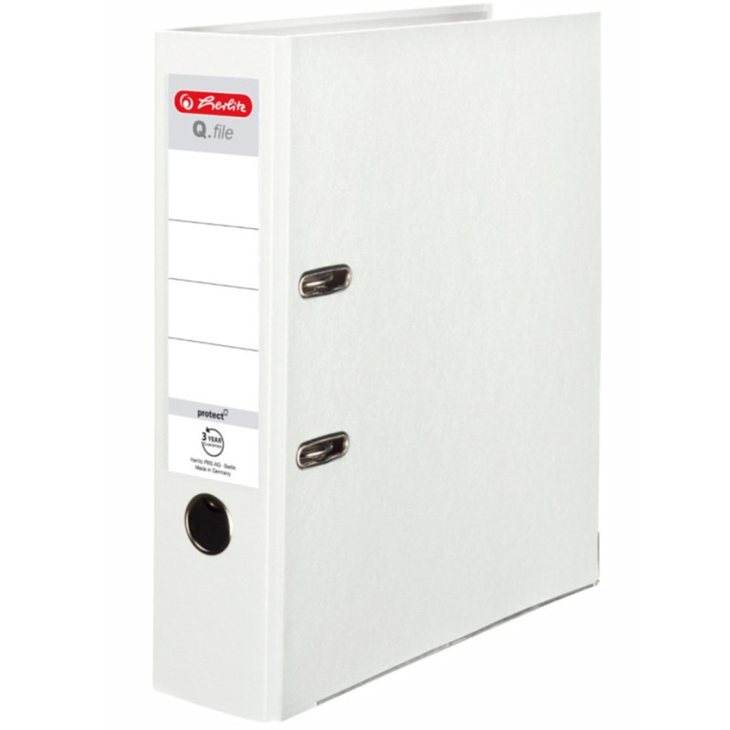 Segregator A4 8cm PP biały Q file Herlitz