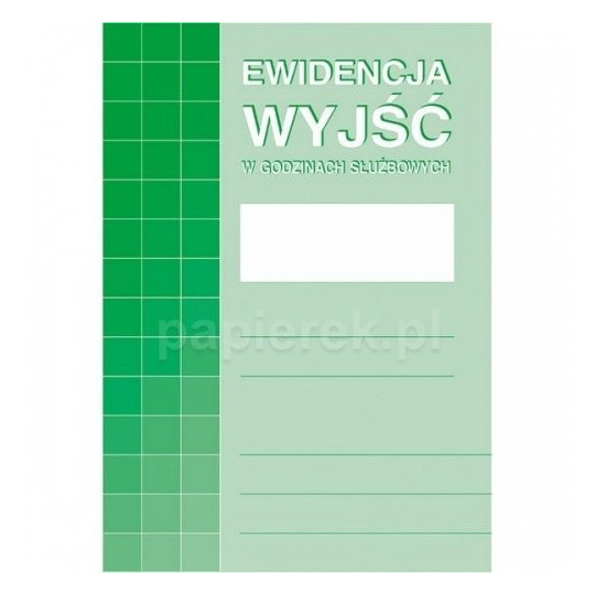 Ewidencja wyjść w godzinach służbowych A4