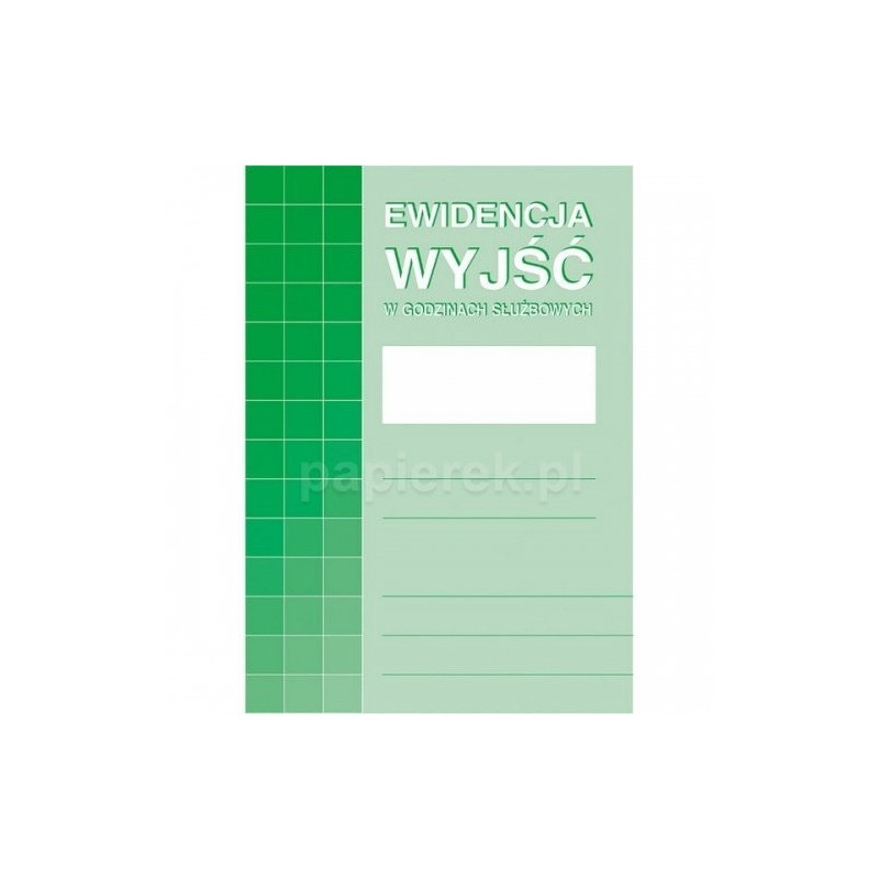 Ewidencja wyjść w godzinach służbowych A4