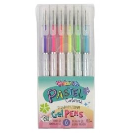 Długopisy żelowe 6 kolorów pastelowych