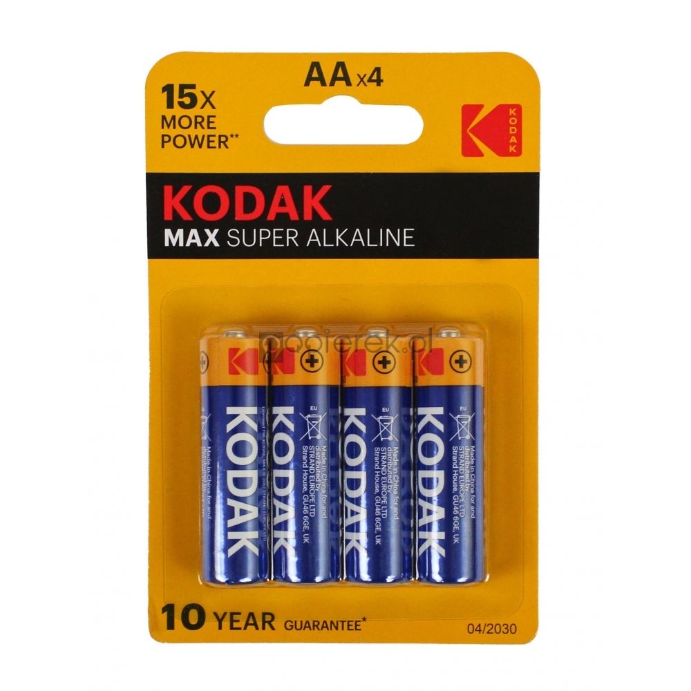 Baterie alkaiczne Kodak AA x 4 szt. 