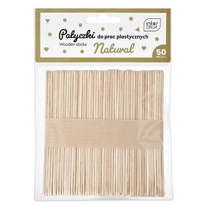 Naturalne patyczki do prac plastyczny Interdruk 113x10 mm 50 szt.