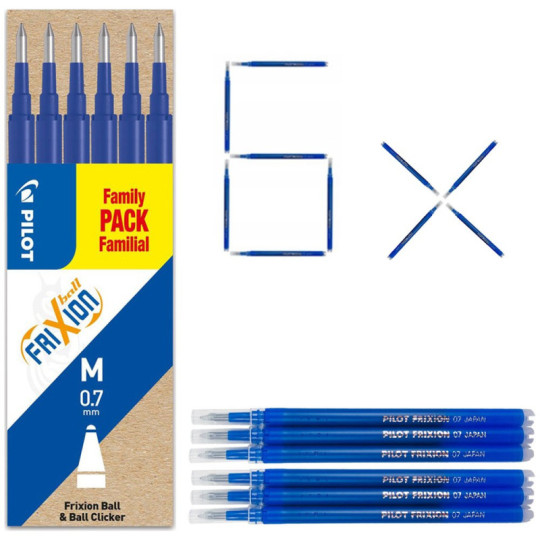Wkłady do długopisu Pilot Frixion 0,7 mm niebieski 6 szt.