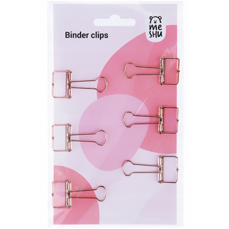 Klipy metalowe 19mm Rose Gold 6 szt. Meshu