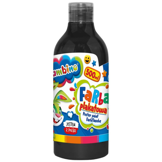 Farba plakatowa w butelce Bambino 500 ml czarna