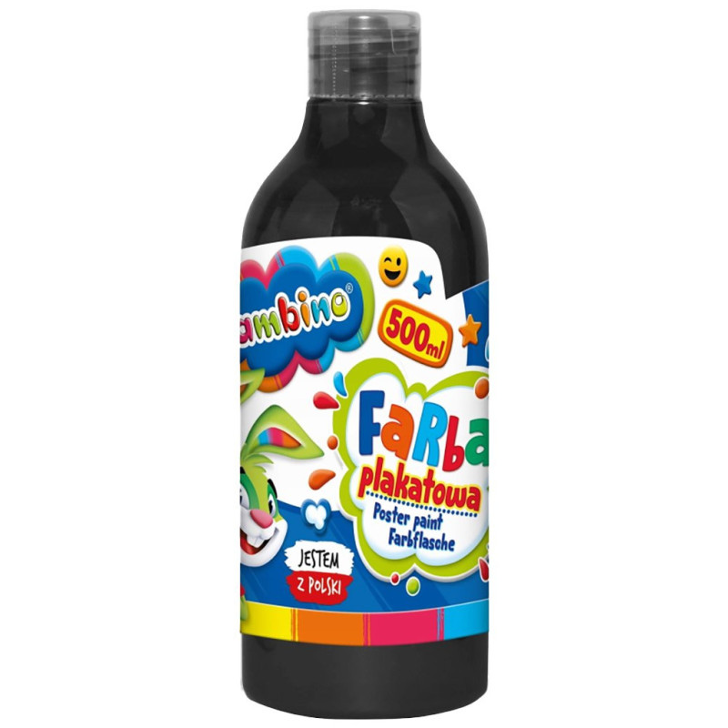 Farba plakatowa w butelce Bambino 500 ml czarna