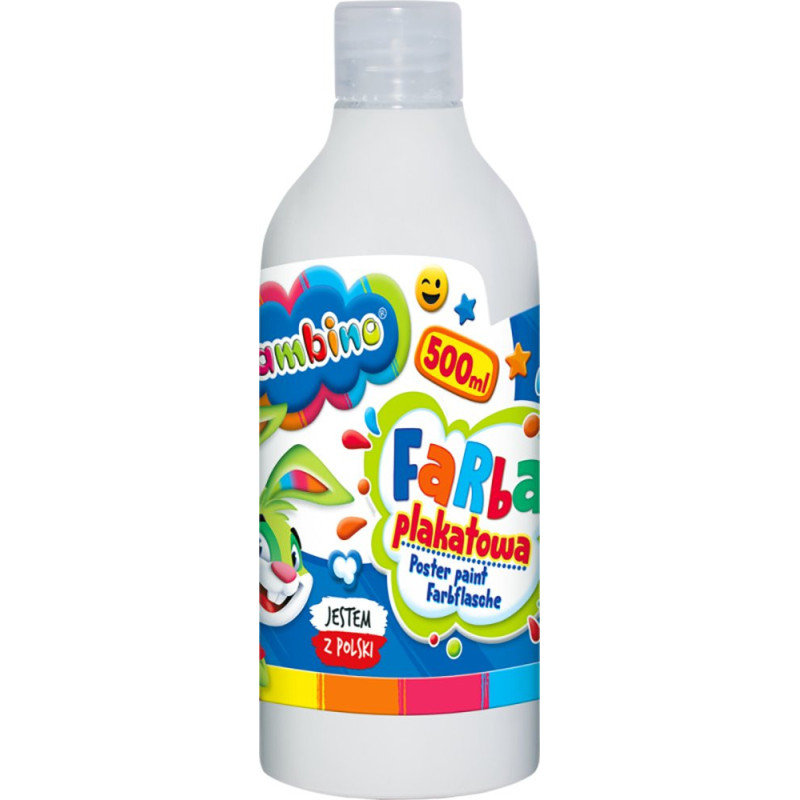 Farba plakatowa w butelce Bambino 500 ml biała