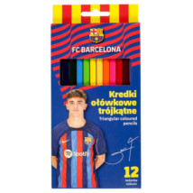 Kredki ołówkowe trójkątne FC BARCELONA 12 kolorów
