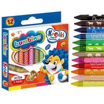 Kredki świecowe Bambino 12 kolorów glinka kaolinowa