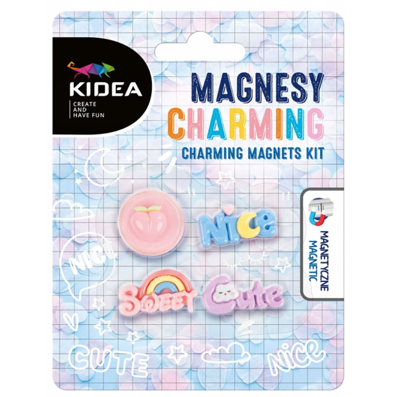 Magnesy na lodówkę tablicę Charming 4 sztuki Kidea