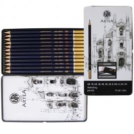 Ołówki do szkicowania 12 sztuk Astra Artea 8B-3H