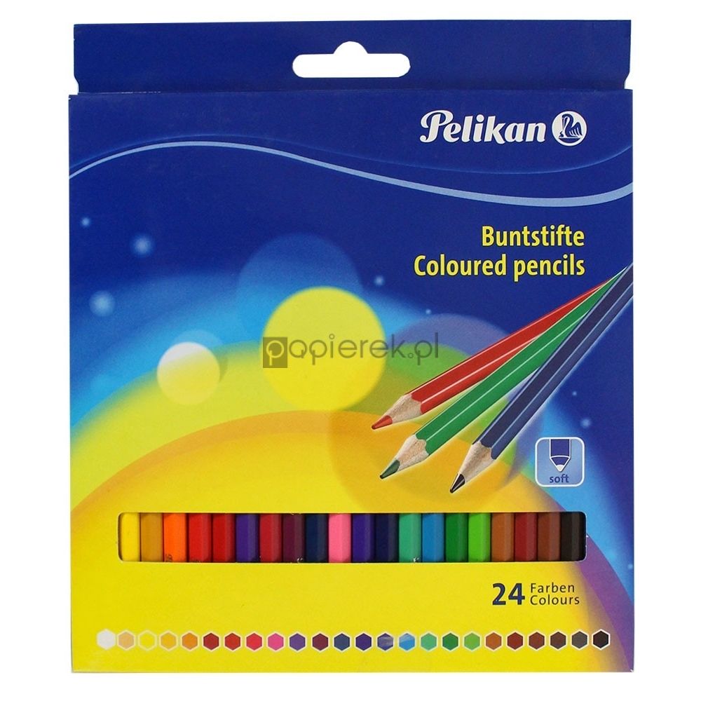 Kredki ołówkowe 24 kolory Pelikan 