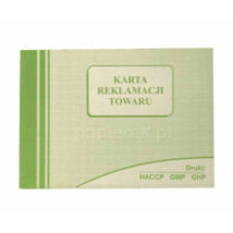 Karta reklamacji towaru nr 612