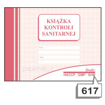 Książka kontroli sanitarnej nr 617