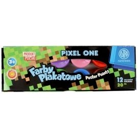Farby plakatowe Pixel One Astra 12 kolorów 20 ml motyw gry Minecraft