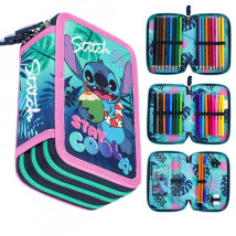 Piórnik 3 komory z wyposażeniem Lilo i Stitch Stay Cool