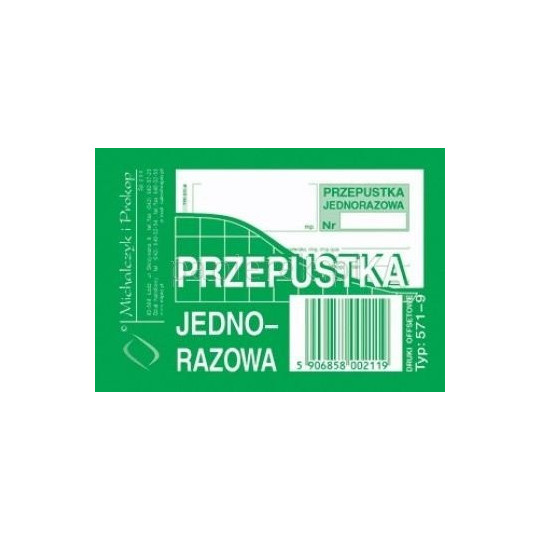 PRZEPUSTKA JEDNORAZOWA M&P 571-9