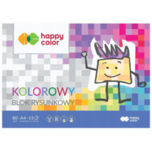 Blok rysunkowy A4 kolorowy Happy Color 15 ark