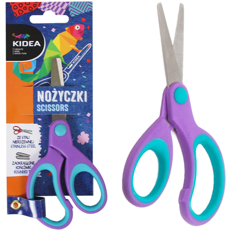 Nożyczki szkolne ergonomiczne 13,5 cm Kidea