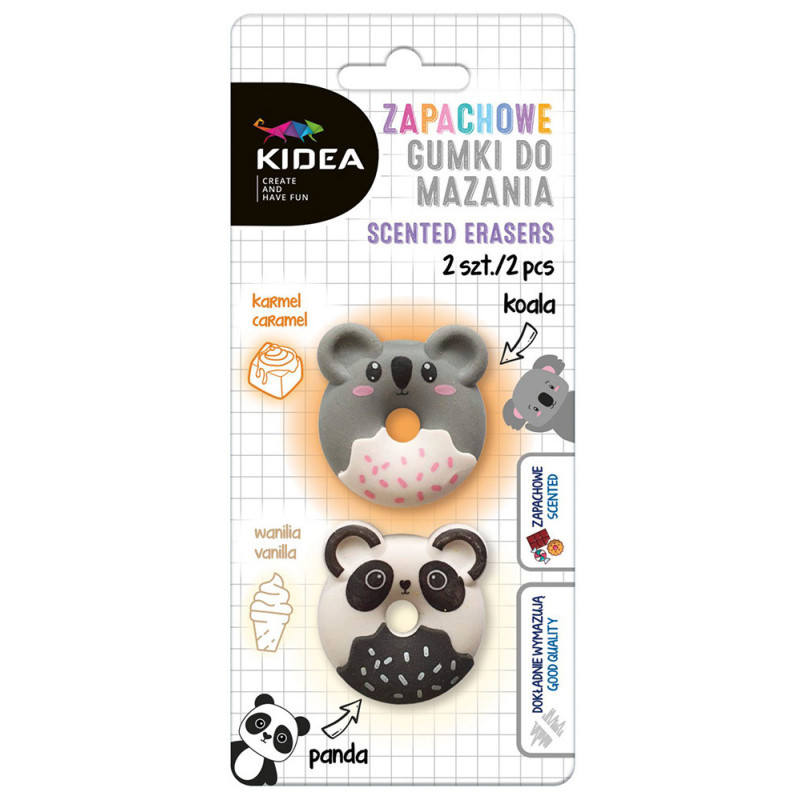 Gumka zapachowa do ścierania Kidea 2 szt. Panda i Koala