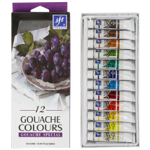Farby gwasze w tubie 12 kolorów 12 ml