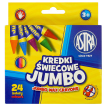 Kredki świecowe grube Jumbo 24 kolory Astra