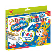 Kredki w drewnie grube Bambino 24 kolory + temperówka