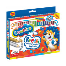Kredki w drewnie grube Bambino 24 kolory + temperówka