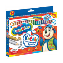 Kredki w drewnie grube Bambino 24 kolory + temperówka