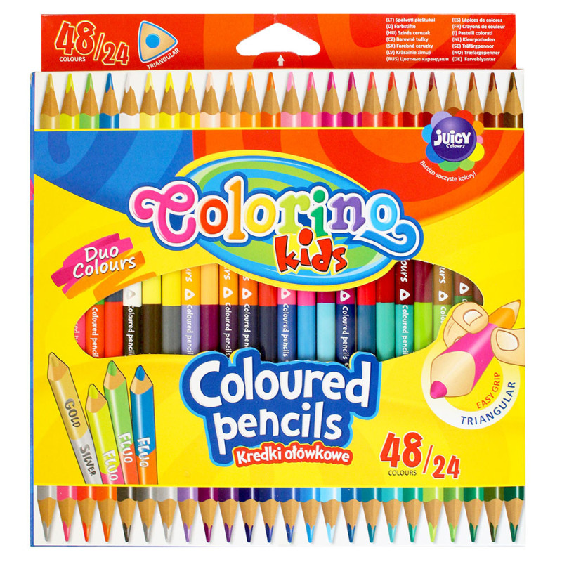 Kredki ołówkowe dwustronne 24/48 kolorów Colorino