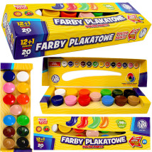 Farby plakatowe 20 ml Astra 13 kolorów 12 + 1 Gratis