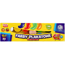 Farby plakatowe 20 ml Astra 13 kolorów 12 + 1 Gratis