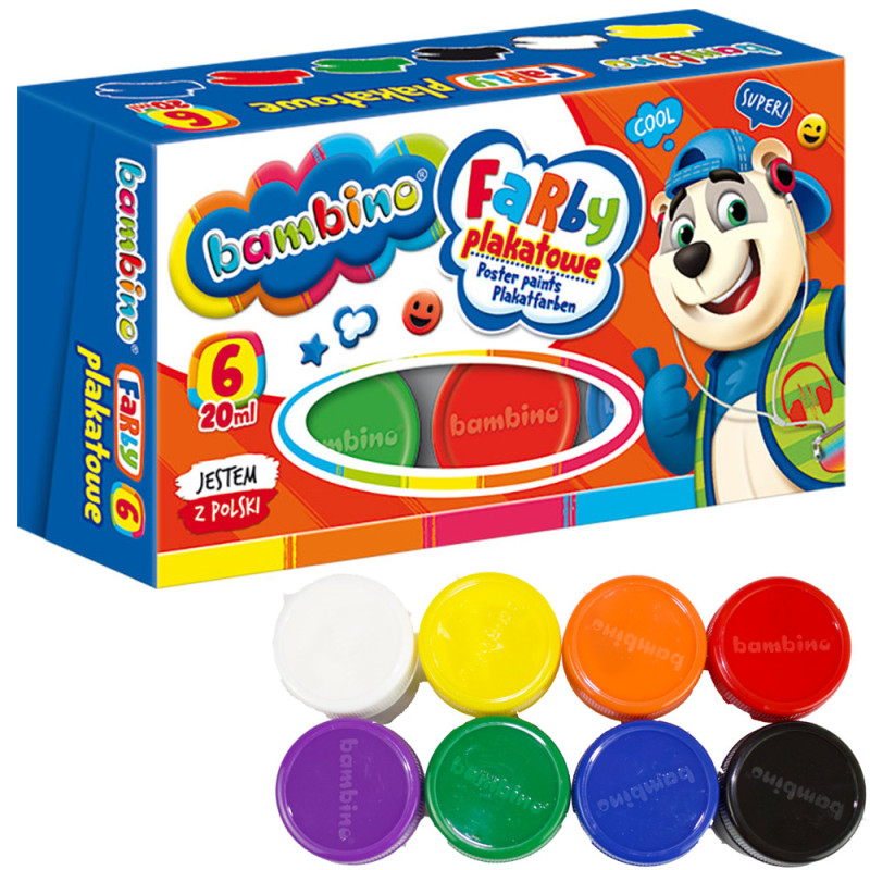Farby plakatowe Bambino 6 kolorów 20 ml