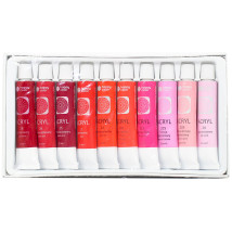 Farby akrylowe Happy Color 10 kolorów x 12 ml odcienie czerwonego