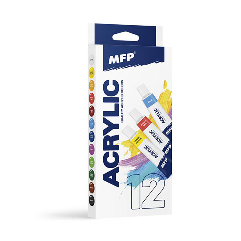 Farby akrylowe MFP 12 kolorów x 12 ml