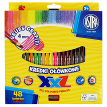 Kredki ołówkowe Astra XXL gruby grafit 4 mm 24 kolory