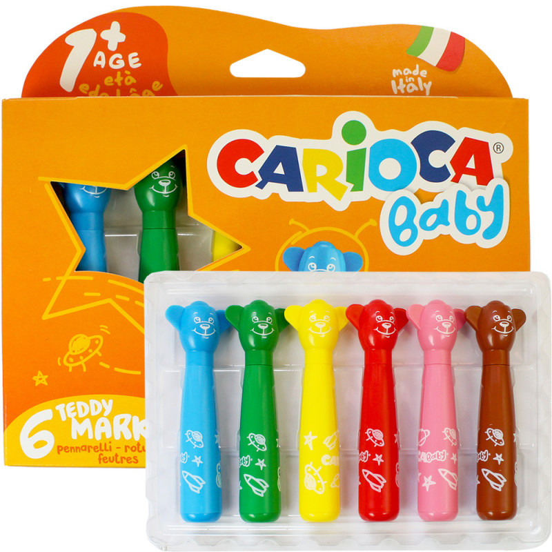 Pisaki Mazaki Carioca Baby Misiaki 6 kolorów od 1+