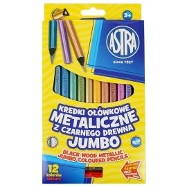 Kredki ołówkowe metaliczne Jumbo 12 kolorów Astra