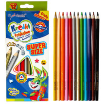 Kredki trójkątne Gruby Grafit 4 mm 12 kolorów