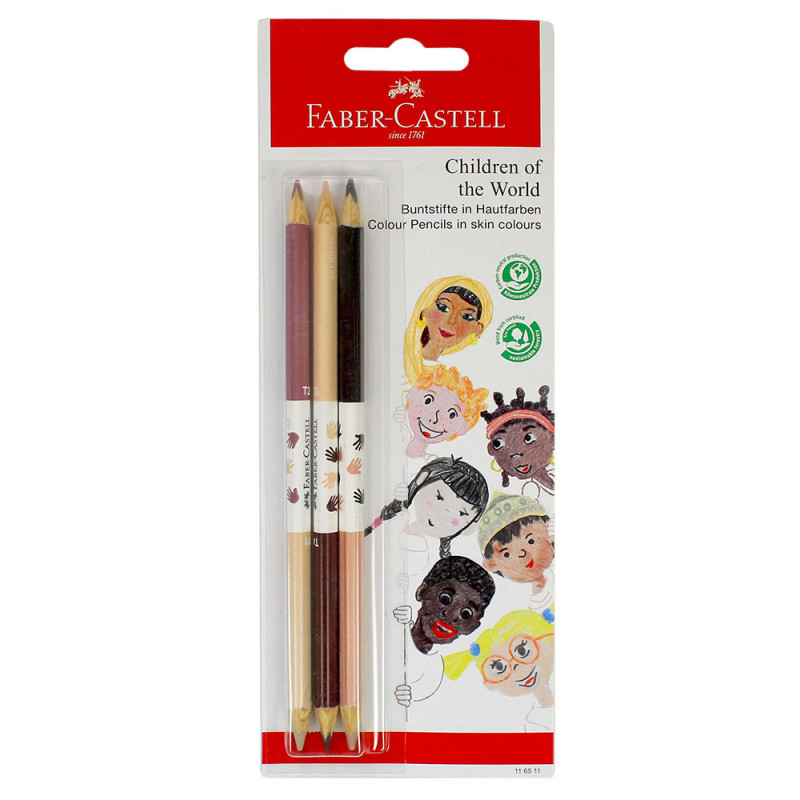 Kredki dwustronne w odcieniach skóry Faber-Castell 3 szt.