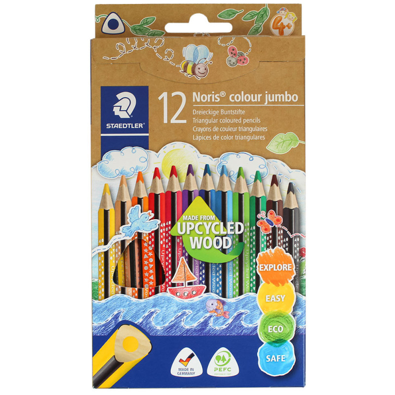 Kredki ołówkowe trójkątne 12 kolorów Colour Jumbo