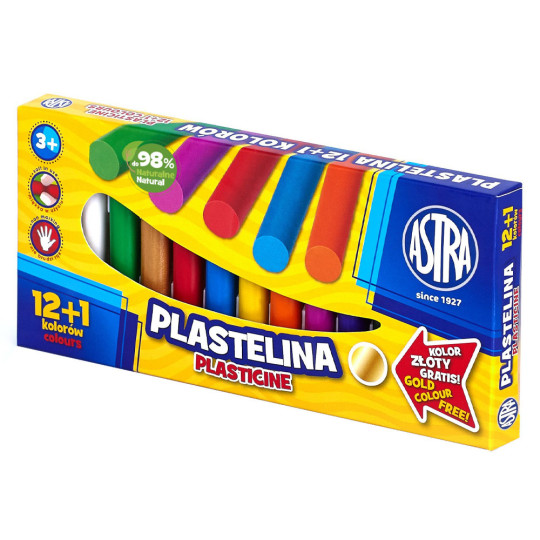 Plastelina szkolna Astra 12 kolorów + 1 gratis