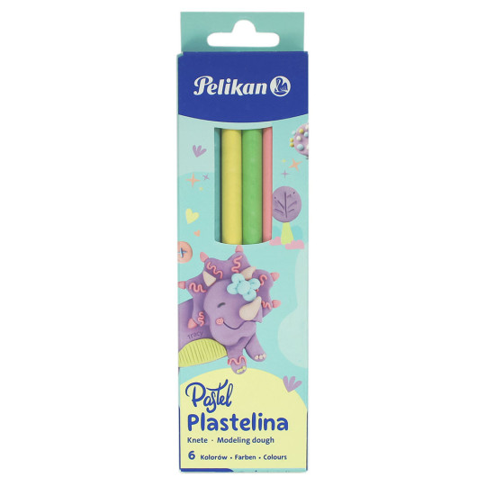 Plastelina pastelowa 6 kolorów Pelikan