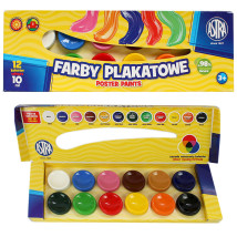 Farby plakatowe Astra 12 kolorów 10 ml