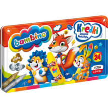 Kredki Bambino w pudełku metalowym 24 kolory